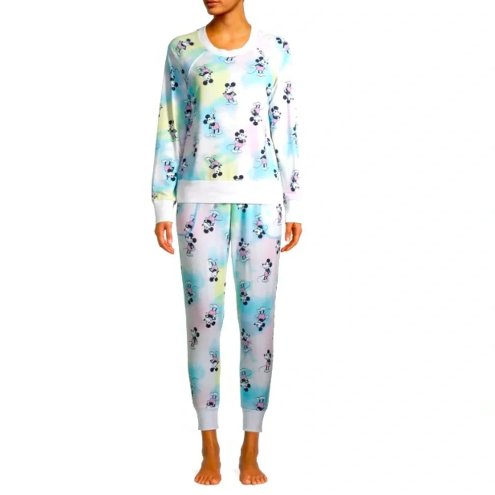 Disney Mickey Mouse  All Over Print Long Sleeve Pajama Sleep/ Lounge Set | XL - Picture 5 of 15
